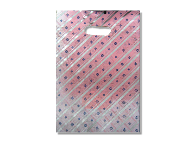 9x13"  圖案手挽袋 (粉紅斜紋藍花)  100個/包